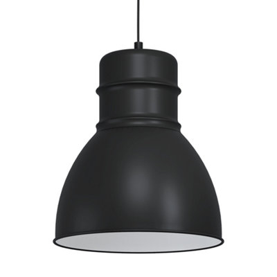 EGLO Single Pendant Light E27 Black White EBURY (21)