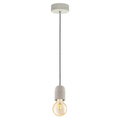 EGLO Single Pendant Light E27 Concrete Look YORTH (21)