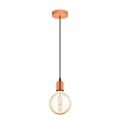 EGLO Single Pendant Light E27 Copper Black YORTH (21)