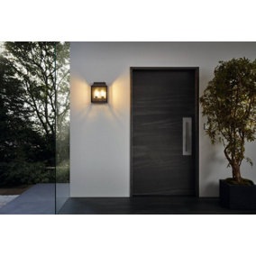 Eglo Soncino Black Metal IP44 Outdoor Wall Light, (D) 26.5cm