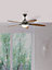 EGLO Susale Natural And Satin Nickel Wood And Metal Lit Ceiling Fan, (D) 132cm
