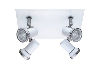 EGLO Tamara 1 White Metal 4 Light Wired Ceiling Spot Light, (D) 26cm