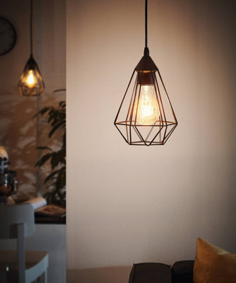 EGLO Tarbes Black Wire Geometric Pendant Light Vintage Style