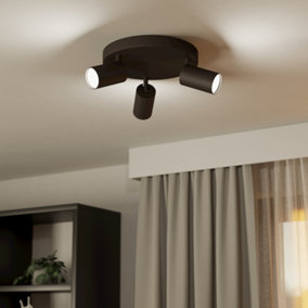 Eglo Telimbela-Z Black Smart Control, Colour Changing 3 Light GU10 Ceiling Spotlight