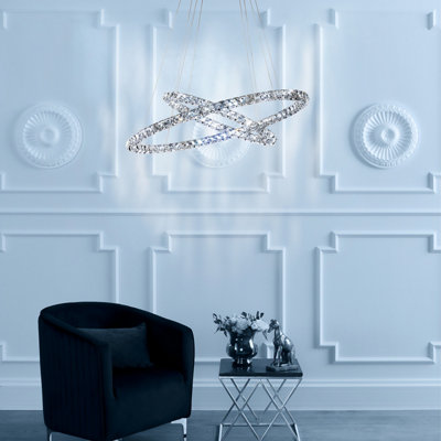 EGLO Toneria Chrome Crystal LED Pendant Light