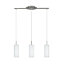EGLO TROY 3 Satin Nickel And White Glass And 3 Light Ceiling Pendant, (D) 10.5cm