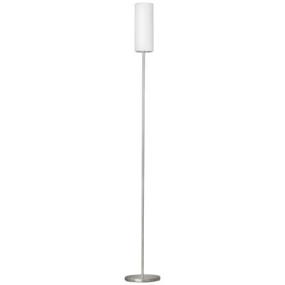 EGLO Troy 3 White And Satin Nickel Glass And Metal Floor Lamp, (D) 10.5cm