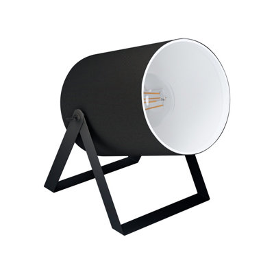 EGLO Villabate 1 Black Metal Desk Table Lamp, (D) 18.5cm