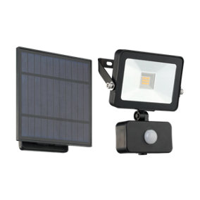 EGLO Villagrappa Black Plastic Solar Outdoor Sensor Light, 3000K