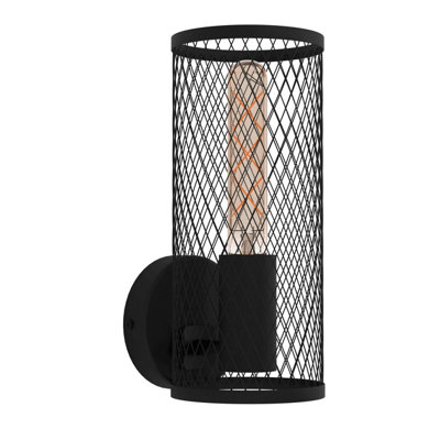 EGLO Wall Light Black Mesh REDCLIFFE (21) | DIY at B&Q