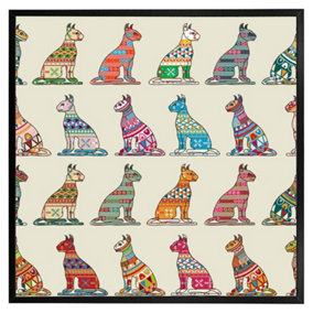 Egyptian cats (Picutre Frame) / 12x12" / Grey