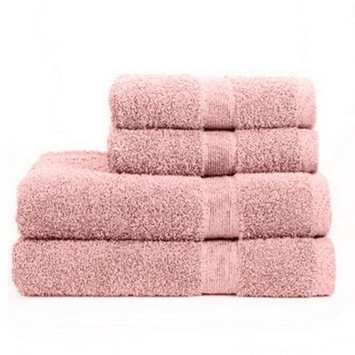 Egyptian Cotton Face Towel (Pack of 2) Dusky Pink (One Size) DIY at B&Q