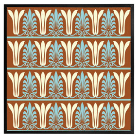 Egyptian flower ornament pattern (Picutre Frame) / 20x20" / Brown