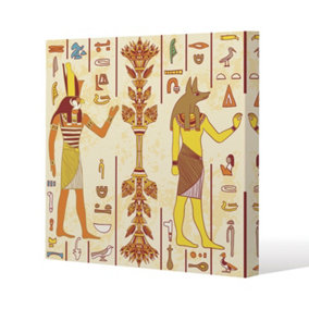 Egyptian Gods & Ancient Egyptian Hieroglyphs (Canvas Print) / 101 x 101 x 4cm