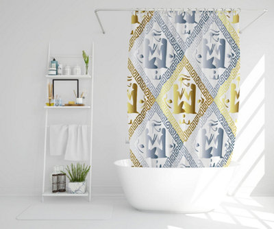 Egyptian Hieroglyphs in Gold & Silver (Shower Curtain) / Default Title