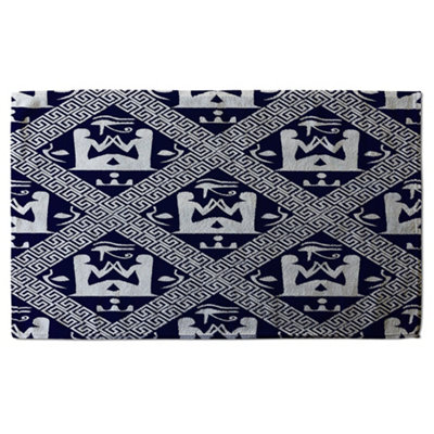 Egyptian Hieroglyphs in Navy (Bath Towel) / Default Title