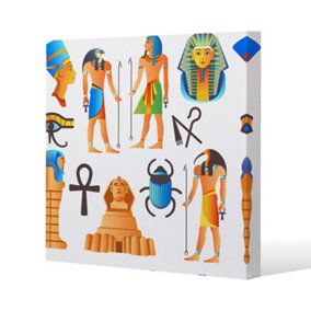 Egyptian Mythological Signs (Canvas Print) / 101 x 101 x 4cm
