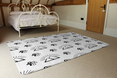 Egyptian Pyramid And Ankh Designer Special Soft Home Rug