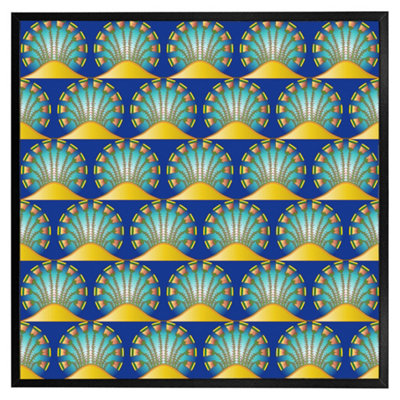 Egyptian style motif (Picutre Frame) / 30x30" / Grey