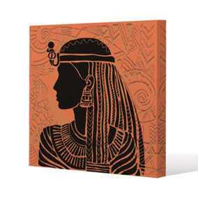 Egyptian Women on Orange (Canvas Print) / 127 x 127 x 4cm