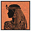 Egyptian women on orange (Picutre Frame) / 30x30" / Oak