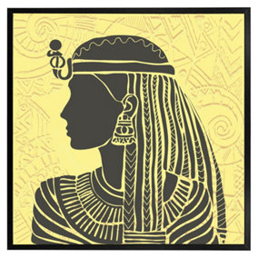 Egyptian women on yellow (Picutre Frame) / 12x12" / Black
