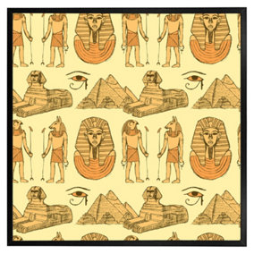 Egyptians & sphinx (Picutre Frame) / 16x16" / Black