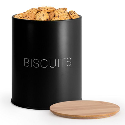 EHC Biscuit Tin Airtight, Cookie Jar Container, Biscuit Barrel, Round