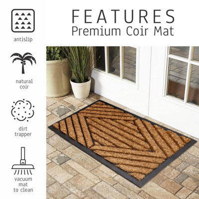 EHC Coir Door Mats Indoor Outdoor Mat Rubber Backing Heavy Duty Dirt trapper door mats