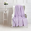 EHC Cotton Soft Hand Woven Reversible Lightweight Lavender Adult Cellular Blanket, Single 180 x 230cm