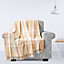 EHC Highland Cotton Large Throw For Sofa,Double Bed,Armchair, 150cm x 200cm, Beige