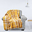 EHC Highland Large Cotton Throw For Sofa, Double Bed, Armchair, 150 x 200cm, Ochre