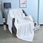 EHC Luxury Super Soft Fluffy Snugly Solid Flannel Fleece Blanket or Sofa Throw, Cream 200cm x 240cm