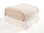 Ehc Premium Pack of 2 Cross-Stitch Throws for Sofa / Chair Blanket, 125 x 150cm - Beige / Ivory