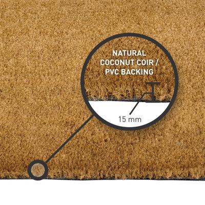 EHC PVC Backed Natural Coconut Coir Plain Entrance Matting Outdoor ...