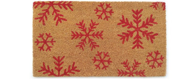 EHC Snowflakes Decorative Rubber/Coir PVC Backed Entrance Doormat - 40 x 70 cm