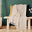 EHC Super Soft Cotton Large Throw Covers Upto 2-Seater Sofa or Double Bed, 150 x 200 cm,  Beige