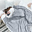 EHC Super Soft Fluffy Snugly Solid Flannel Fleece Throws for Sofa Bed Blankets, Light Grey 200cm x 240cm