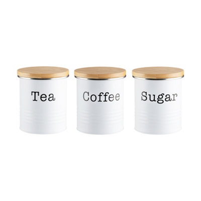 EHC Tea Sugar Coffee Canisters, Set of 3 Tea Sugar Coffee Containers ...