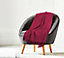 EHC Waffle Cotton Woven Arm Chair Sofa Single Throw 1 Seater Chair/ Sofa/ Bed 127 x 152 cm, Wine