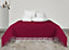 EHC Waffle Cotton Woven Giant Sofa Throw 4 Seater Sofa/ King Size Bed 254 x 280 cm, Wine