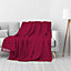 EHC Waffle Cotton Woven King Size Sofa Throw 3 Seater Sofa/ Chair/ Double Bed, 228 x 254 cm, Wine