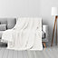 EHC Waffle Cotton Woven Large Sofa Throw 2 Seater Chair/ Sofa/ Bed 178 x 254 cm, Ivory