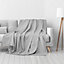 EHC Waffle Cotton Woven Large Sofa Throw 2 Seater Chair/ Sofa/ Bed 178 x 254 cm, Smoke