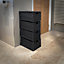 EHC Woven 4 Drawer Storage Unit Cabinet For Bathroom, Bedroom - Black