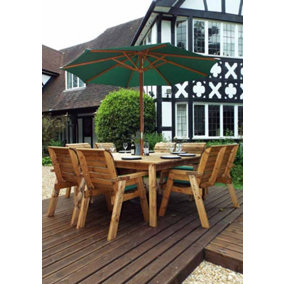 Eight Seater Square Table Set with Cushions - W250 x D250 x H98 - Fully Assemble - Green