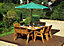 Eight Seater Square Table Set with Cushions - W250 x D250 x H98 - Fully Assembled - Green