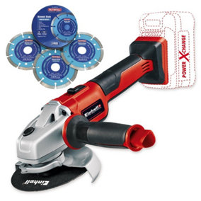 Einhell 18v Cordless Brushless Angle Grinder 115mm Axxio Power X-Change PCX + X3 Blades