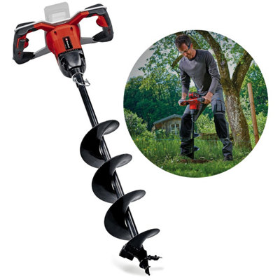 Einhell 18v Cordless Earth Auger Power X-Change + Drill + 2.5AH Charging Kit