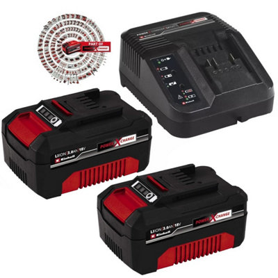 Einhell 18v Power X-Change PXC Starter Kit - 2x 3.0Ah Battery + 3ah Fast Charger